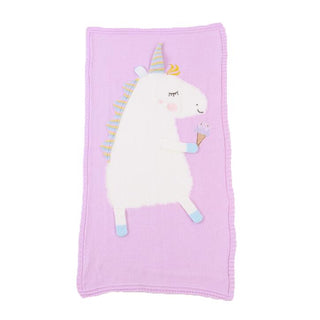 Knitted Unicorn Baby Blanket