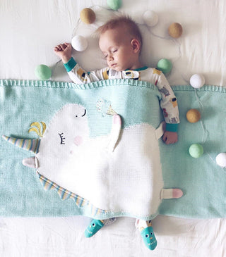 Knitted Unicorn Baby Blanket