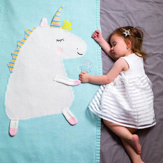 Knitted Unicorn Baby Blanket