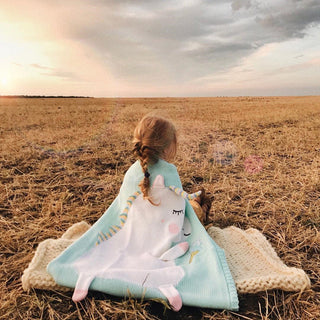 Knitted Unicorn Baby Blanket