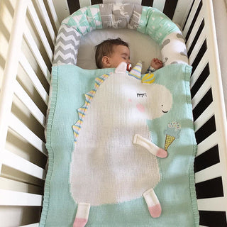 Knitted Unicorn Baby Blanket