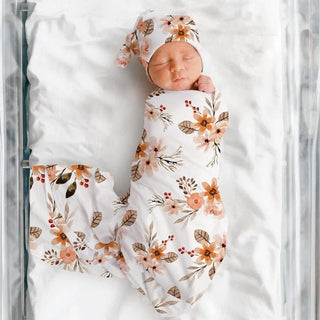 Orange Lily Newborn Swaddle