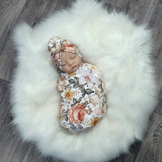 Floral Turban Newborn Swaddle