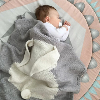 Knitted Bunny Baby Blanket